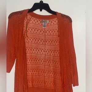 Coral overlay sweater